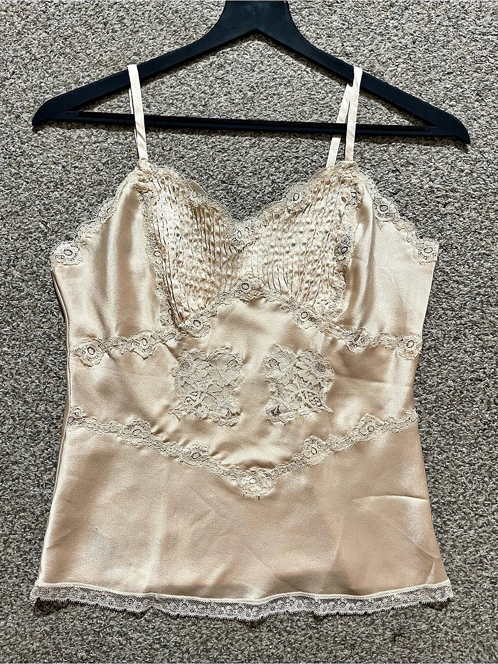 Christian Dior Lace Camisole in Cream Small Has Discoloration At Bottom